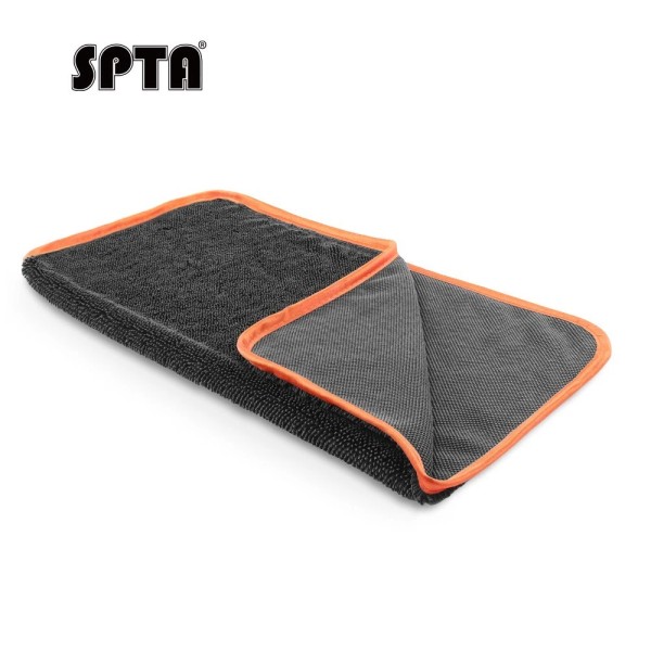 SPTA Microfiber Twist Pile Rapid Orange Edge Car Drying Cloth