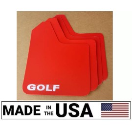 StreetRays 15-19 VW Golf / GTI MK7 Mud Flaps STARTER Set RED w/ Vinyl Logo