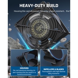 DEWENWILS 120V AC Quiet Muffin Fan, 80mm×25mm Waterproof Case Fan Cooling Fan with Speed Control, UL-Certified for DIY Cooling Exhaust Ventilation, Flame-Resistant, 2 Pack