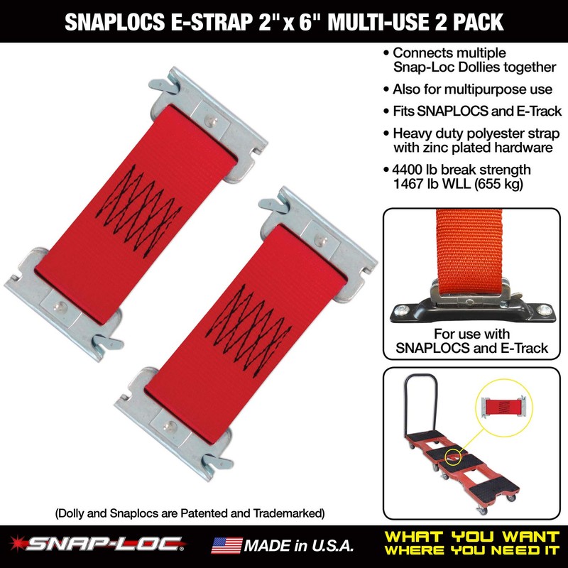 SNAPLOCS E-Strap 2" x 7" Multi-USE RED 2 Pack Fits