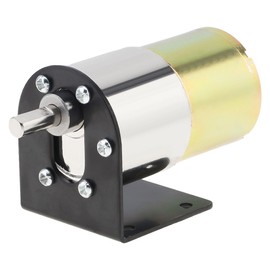 ZVKV 12V DC Motor 200RPM High-Torque Geared Motor with 37mm Eccentric Output Shaft, CW/CCW Rotation, Metal Bracket Gearbox Reduction for Robotics, DIY Projects, Industrial Applications (200 RPM)