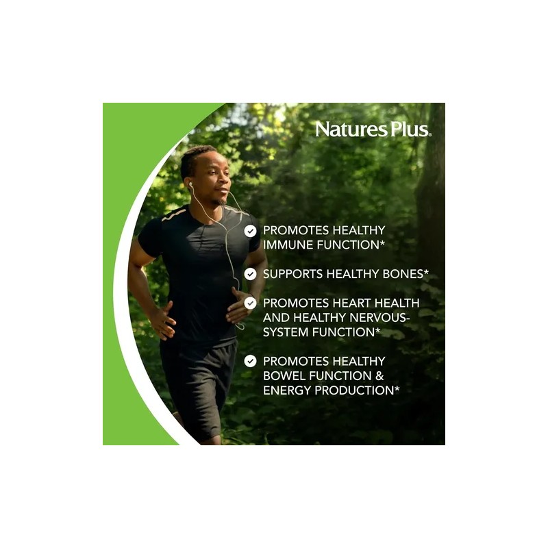 Magnesio Quelado Natures Plus 200mg 90 Tabletas Suplemento