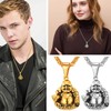 U7 Men Amulet Buddhism 18K Gold Plated Laughing Buddha Pendant