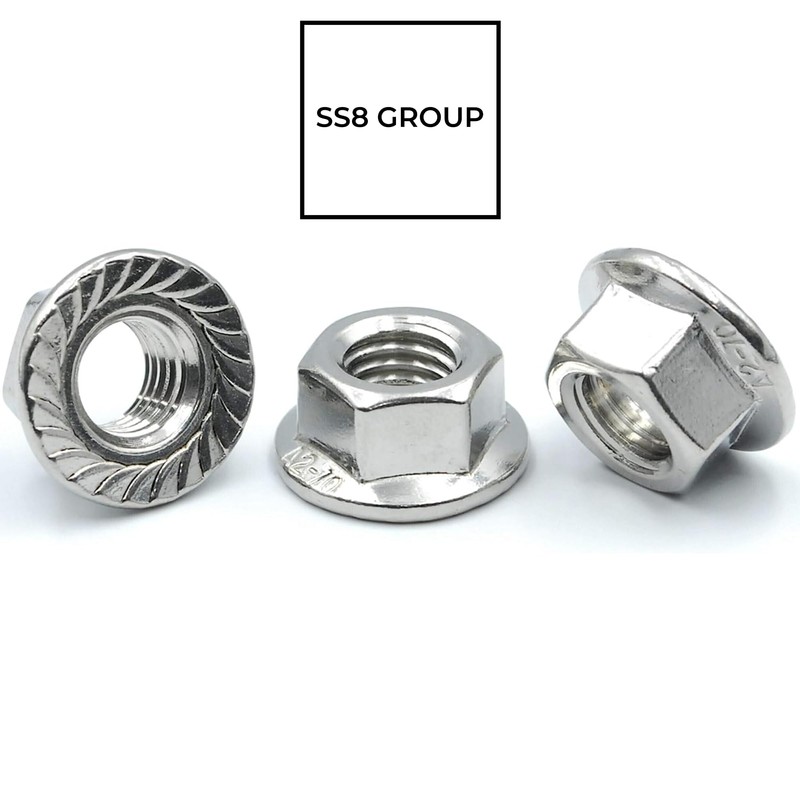 SS8® 2 x Flange Nuts Stainless Steel M5 (5mm) Hex