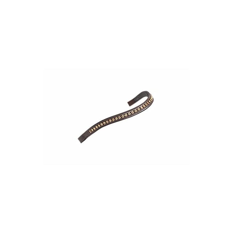 Shires Aviemore Large Diamante Browband - Havana/Gold Pony