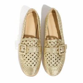 Tasteall Women's Loafer Ballet Flats Casual Comfortable Business Office Dressy Mary Jane Flats Shoes for Women Gold Szie 8.5