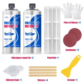 Limino Marine Fiberglass Repair Kit - 100ml Fiberglass Resin Filler for Fiberglass Bathtub Chips Cracks Holes Scratch Repair - Gel Coat Repair Kit for Boats, Jet Skis, Surf Boat, Kayak, UV-Resistant