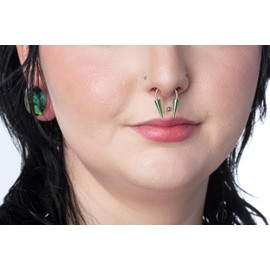 Pierced Owl 14-20GA Stainless Steel Horseshoe Circular Barbell with Long Spike Ends (Purple, 0.8mm (20GA))