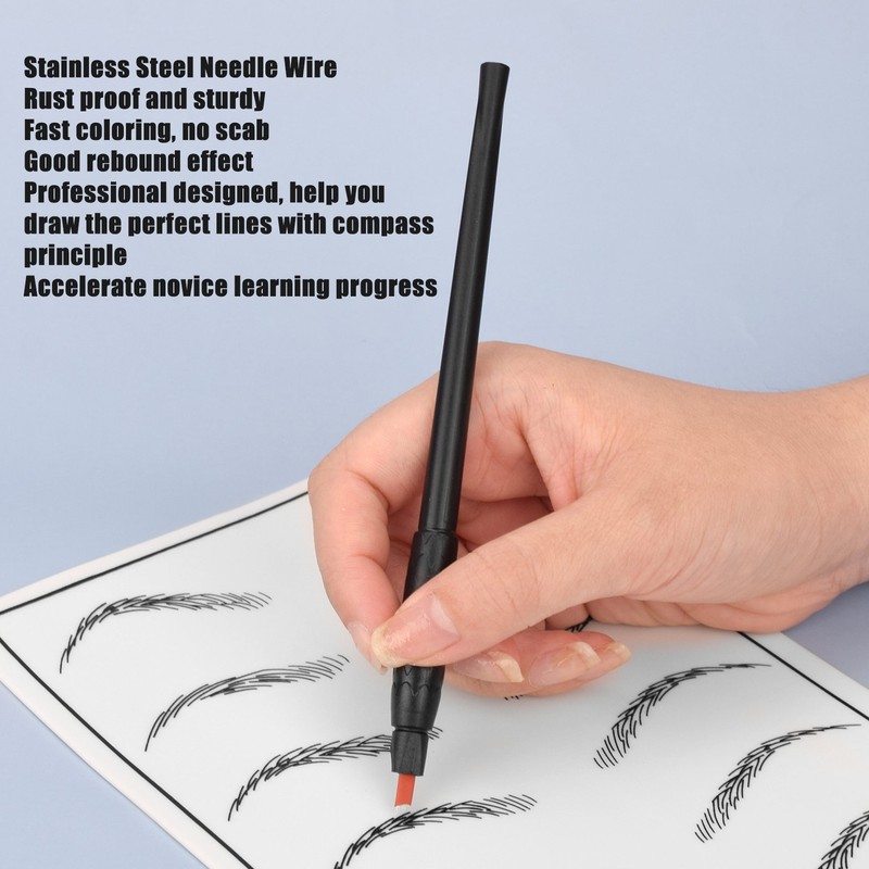 10pcs 12F Microblading Pen Home Salon Ergonomic Disposable Manual Eyebrow