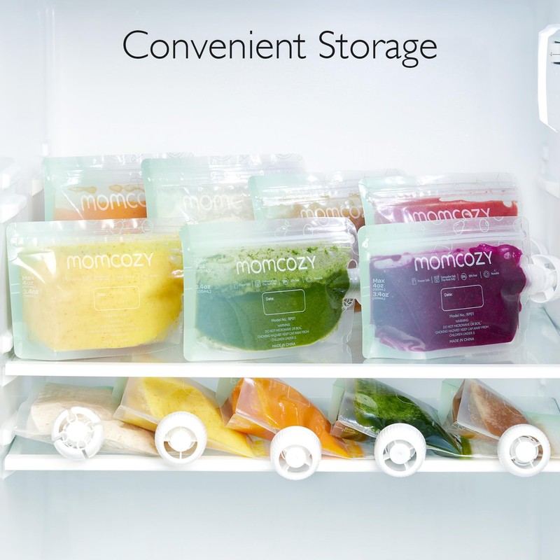 Momcozy Reusable Baby Food Pouches for Toddlers,BPA Free Plastic,Food Safe,Freezer