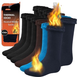 Debra Weitzner Thermal Socks for Men Women Warm Socks 4/6 Pairs Crew Winter Thick Boot Socks - Christmas Gift