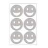 Folius Smiley Set of 6 Reflective Smiley Faces, Iron-On Transfers,