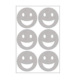 Folius Smiley Set of 6 Reflective Smiley Faces, Iron-On Transfers, Reflective in Set with Six Smileys, Visibility & More Safety in the Dark and in Road Traffic