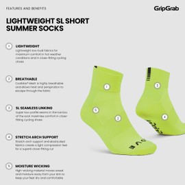 GripGrab Lightweight SL Single & Multipack Performance Summer Cycling Socks Eyecatching Design 2 Lengths Bike Sock