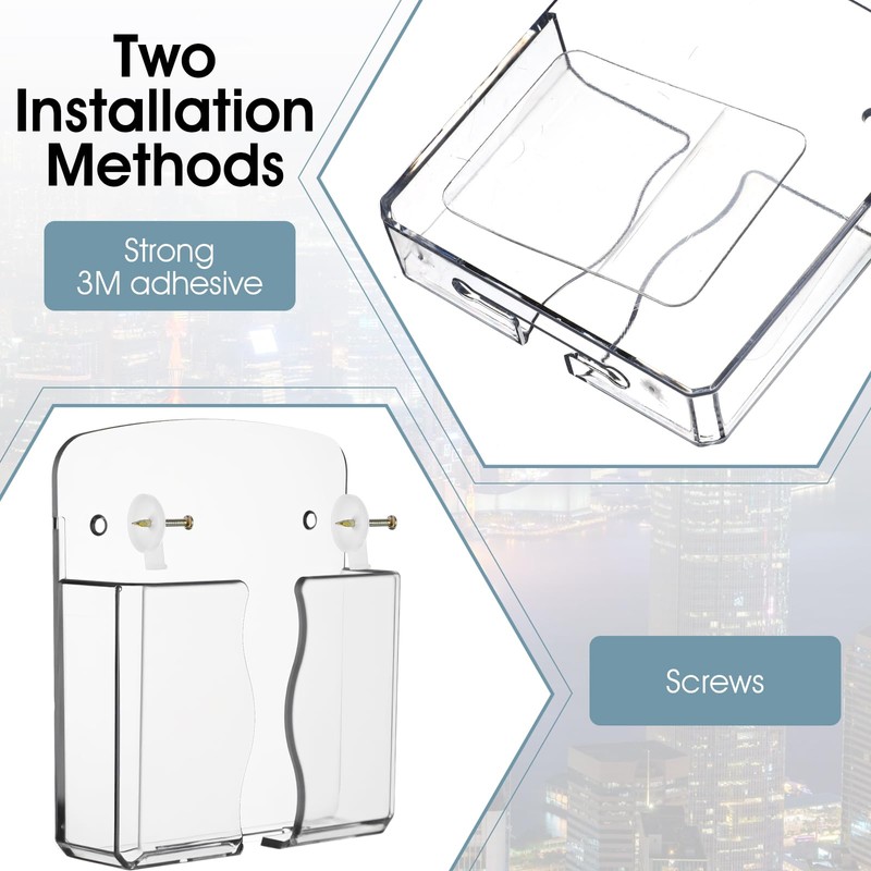 2 Pcs Wall Mounted Phone Holder, Self Adhesive Stand with
