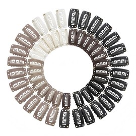 40Pcs Hair Extension Clips, 32mm 6-Teeth U Shape Snap Wig Clips for Women, Mixed Colors Metal Hair Clips for DIY Clip-in Extensions, Wigs, Wefts, Hairpieces and Hair Accessories