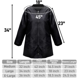 Pumtus Waterproof Pet Grooming Smock, Long Sleeves Dog Grooming Workwear, Baber Hairdresser Uniform with Full Zipper & Pockets, Anti-Static Professional Stylist Jacket for Salon, Pet Shop (Large)
