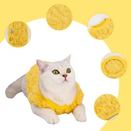 Acaba Dog Sweater Fall Dog Sweater Dog Clothes for Small Dogs Girl Boy Ultra Soft and Warm Puppy Sweater Cute Dog Fleece Vest (Yellow) M