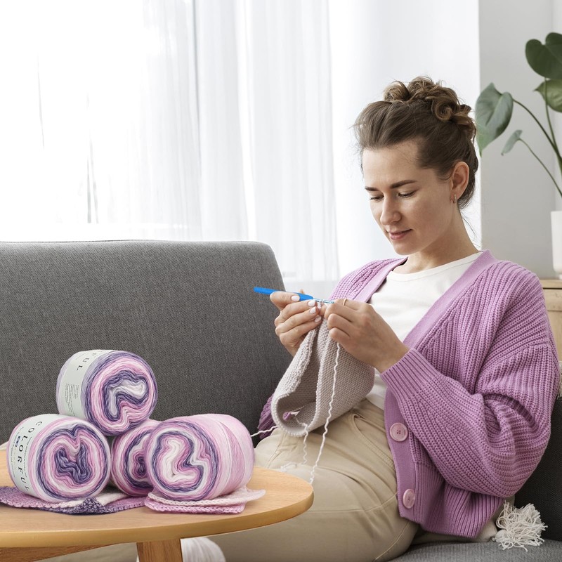 Katech Gradient Cake Yarn for Crocheting-Multicolor Soft Cotton Yarn