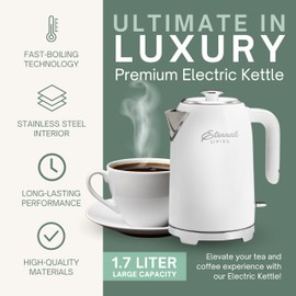 Electric Kettle with Fast Boiling –Water Kettle & Electric Heater - Coffee & Tea Kettle Electric with Stainless Steel Interior – Easy Clean Electric Tea Kettle & Water Boiler - 1.7 Liters (6 Cups)