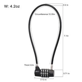NBYT Cable Locks with Combination Gate Locks for Metal Fence for Shed Locks for Gates Outdoor Fence Metal Gate Lock Long Combination Lock Cabinet Lock Refrigerator Lock Dumpster Lock Cabinet Padlock.