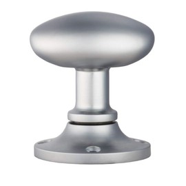Carlisle Brass MK001SC Oval MORTICE KNOB with FACE FIX Rose, Satin Chrome