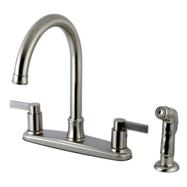 Kingston Brass FB7798NDLSP NuvoFusion 8-inch Centerset Kitchen Faucet, Brushed Nickel