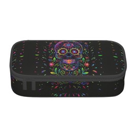 wiuurs Skull Pencil Case Big Capacity Pen Case Stationery Pencil Pouch Aesthetic with Zipper for Supplies Office College Adults