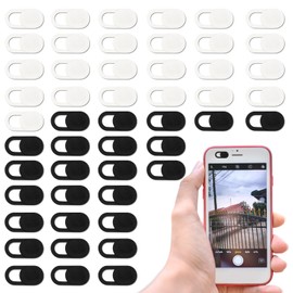 JJUNW 50 Pcs Webcam Cover Slide, 0.023 Inch Ultra-Thin Universal Laptop Camera Cover Slide Webcam Cover for Laptop, Computer(White+Black)