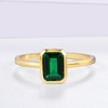 0.70 Cttw Lab-Grown Emerald Solitaire Ring Emerald Cut Bezel setting