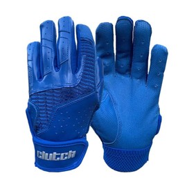 Clutch Sports Apparel Pro Series Leather Softball and Baseball Batting Gloves, Padded Stylish Design, Comfortable Grip Finger Fit, Adults and Youth (Royal Blue, Small)