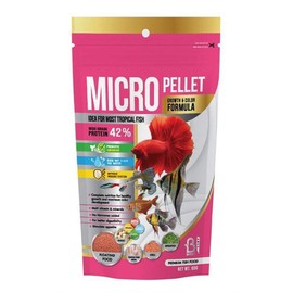 A.D.P. Fish Booster Pink Tropical Fish Food Micro Floating Pellet, Grow Faster & Color Enhancing High Protein 42% for Goldfish & All Aquarium Small Fish 60 g Newborn Fry Fish Feed Breeding Fish Care