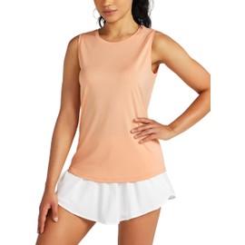 Willit Women's Workout Tank Tops Sleeveless Running Yoga Athletic Tops Loose Fit Quick Dry Active Shirts Gym Exercise Light Orange XL