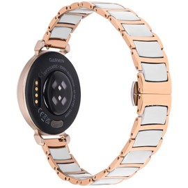 Leiou Ceramic Bracelet Compatible with Garmin Lily 2 Bands Replacement Watchbands for Women-Medium,White