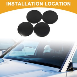 Partuto 4 Pcs 56mm Universal Car Wheel Hub Center Cap Sticker - Aluminium Alloy Black