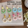 Retro Simple Acrylic Hoop Statement Drop Earrings, Fashion Oval for