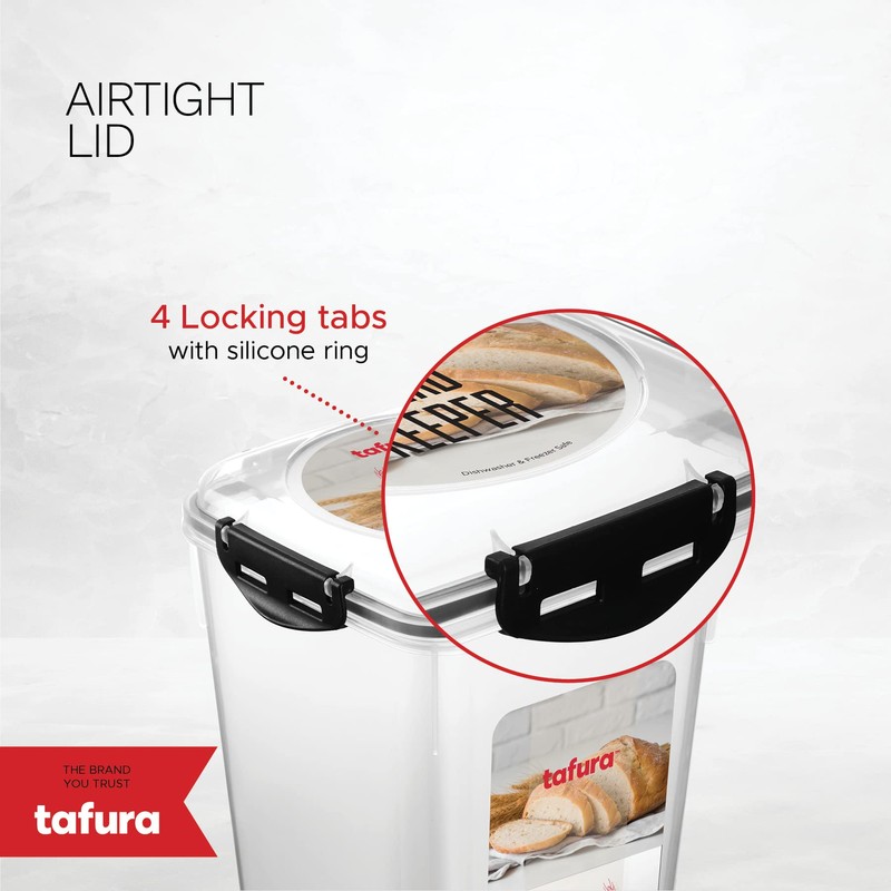 Tafura Bread Container [Pack of 2] Plastic Bread Box |