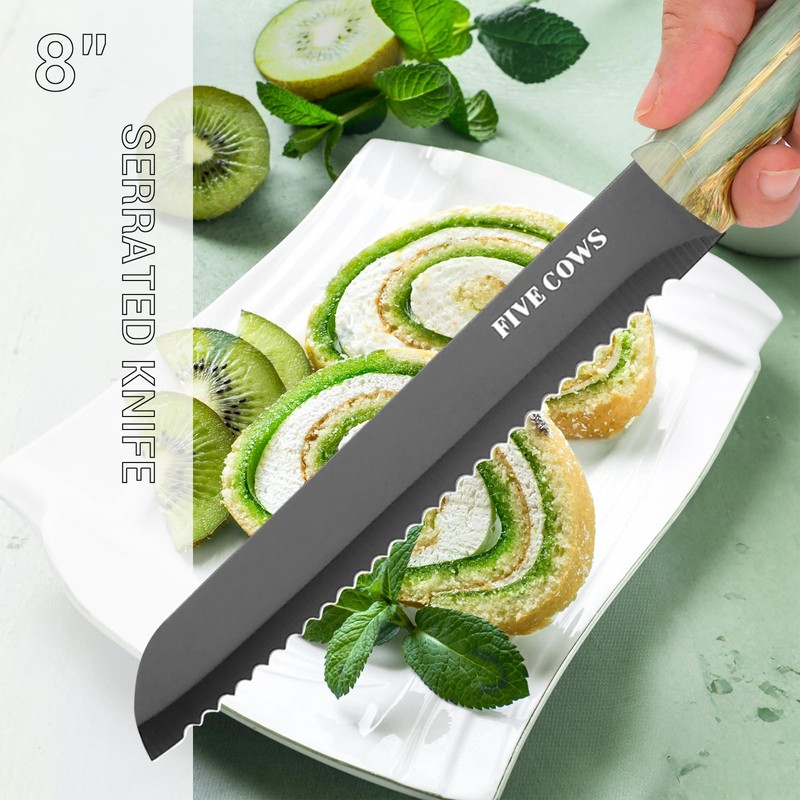 16-Piece Kitchen Knife Block Set with Cutting Board - German