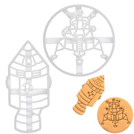 Set of 2 Spacecraft Stack Cookie Cutters (Space Command and Service Module and Lunar Module), 2 Pieces - Bakerlogy