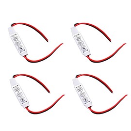 Acxico 4Pcs Low-Profile Inline Controller Dimmer Switch for Single Color LED Strip Light