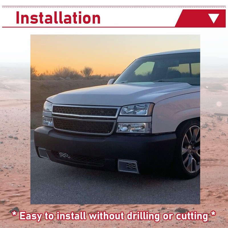 HECASA Bumper Caliper Air Duct Set Compatible with 2003-2007 Chevy