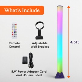 Special Supplies Sensory Light Tube with LED Color Changing Nightlight Effect, Remote Control, Colorful Floor Standing Lamp for Kids and Adults (4 feet)
