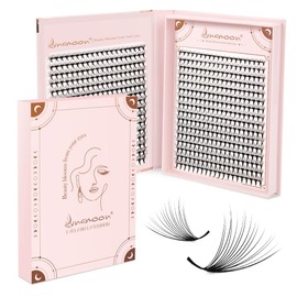 Lunamoon 640pcs Premade Fans Lashes Eyelash Extension Volume Lashes Prefabricated Fan Eyelashes (16D-0.07-D, 8-15mm)