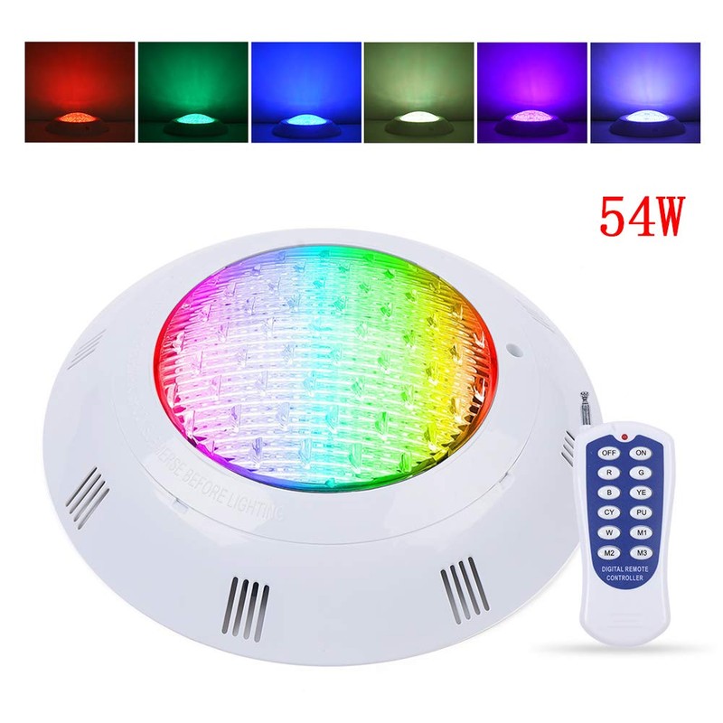 Eapmic 12V 54W Pool Light Underwater Color-Change LED Lights RGB