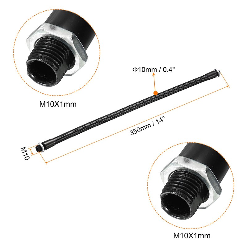 PATIKIL 14 Inch Microphone Gooseneck M10 Flexible Arm Extension Black