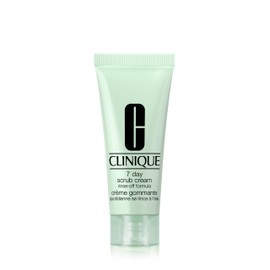 Clinique 7 Day Daily Gentle Face Exfoliator Lightweight Scrub Cream For All Skin Types | Mild Face Scrub With Silica | Exfoliating + Refining, Mini Travel Size, 0.5 Fl Oz