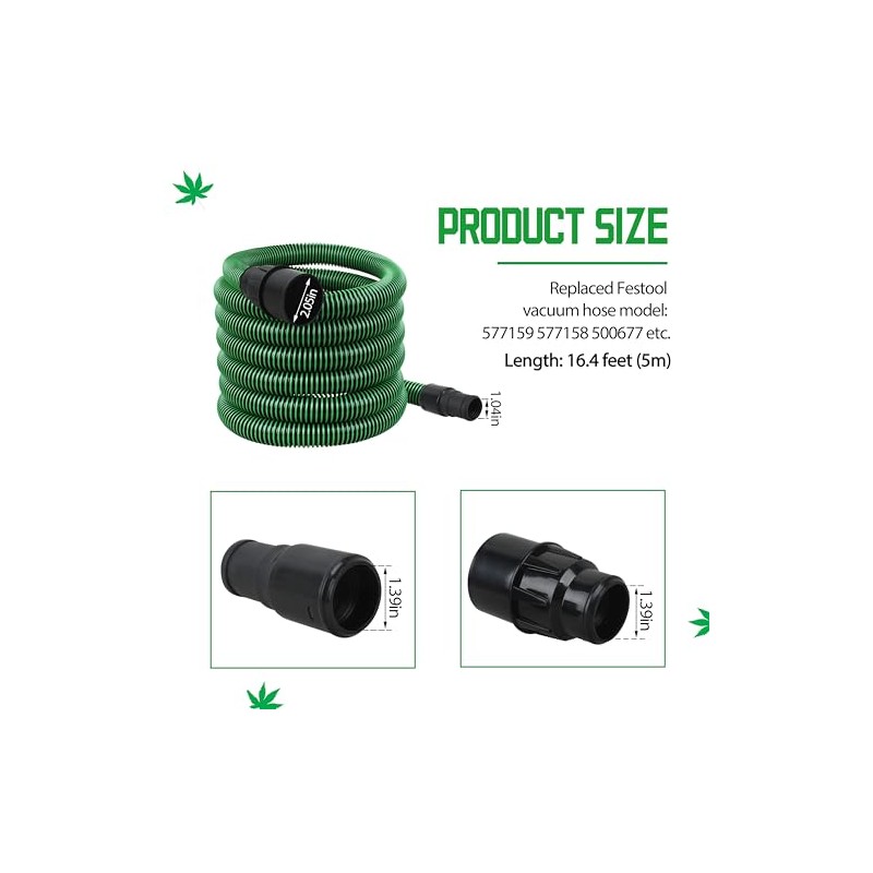 Dust Extractor Hose 5m for Festool Vacuum Suction Hose D27/32,