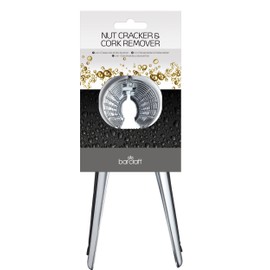 BarCraft 3 in 1 Nutcracker / Screw Top Bottle Opener / Cork Puller, Metal, Silver, 24.5 x 10 cm