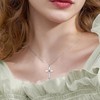 ONEFINITY Cross Necklace 925 Sterling Silver Origami Cross Birthstone Pendant