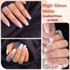 Virellay 288 Pieces Gradient False Nails for Sticking Kit -